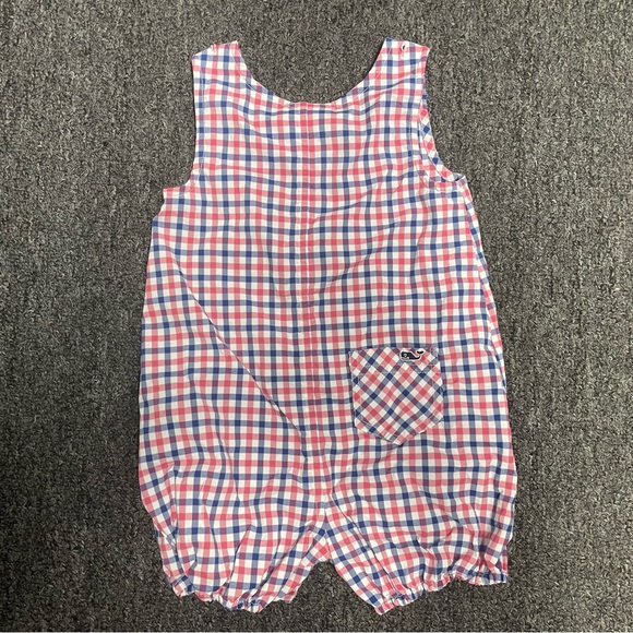 Vineyard Vines Baby Performance Red & Blue Gingham Jon Jon Size 6-12 Months - Picture 5 of 8
